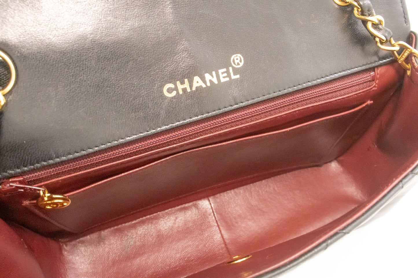 CHANEL Diana Flap Chain Shoulder Bag Black Quilted Lambskin ak2 hannari-shop