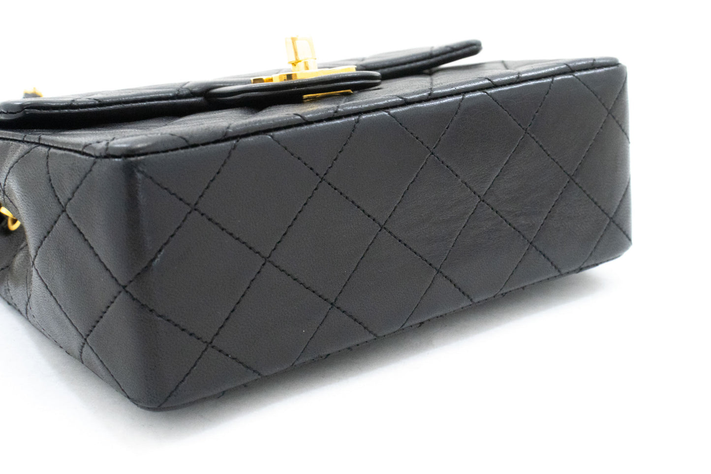 CHANEL Mini Square Small Chain Shoulder Bag Crossbody Black ai2 hannari-shop