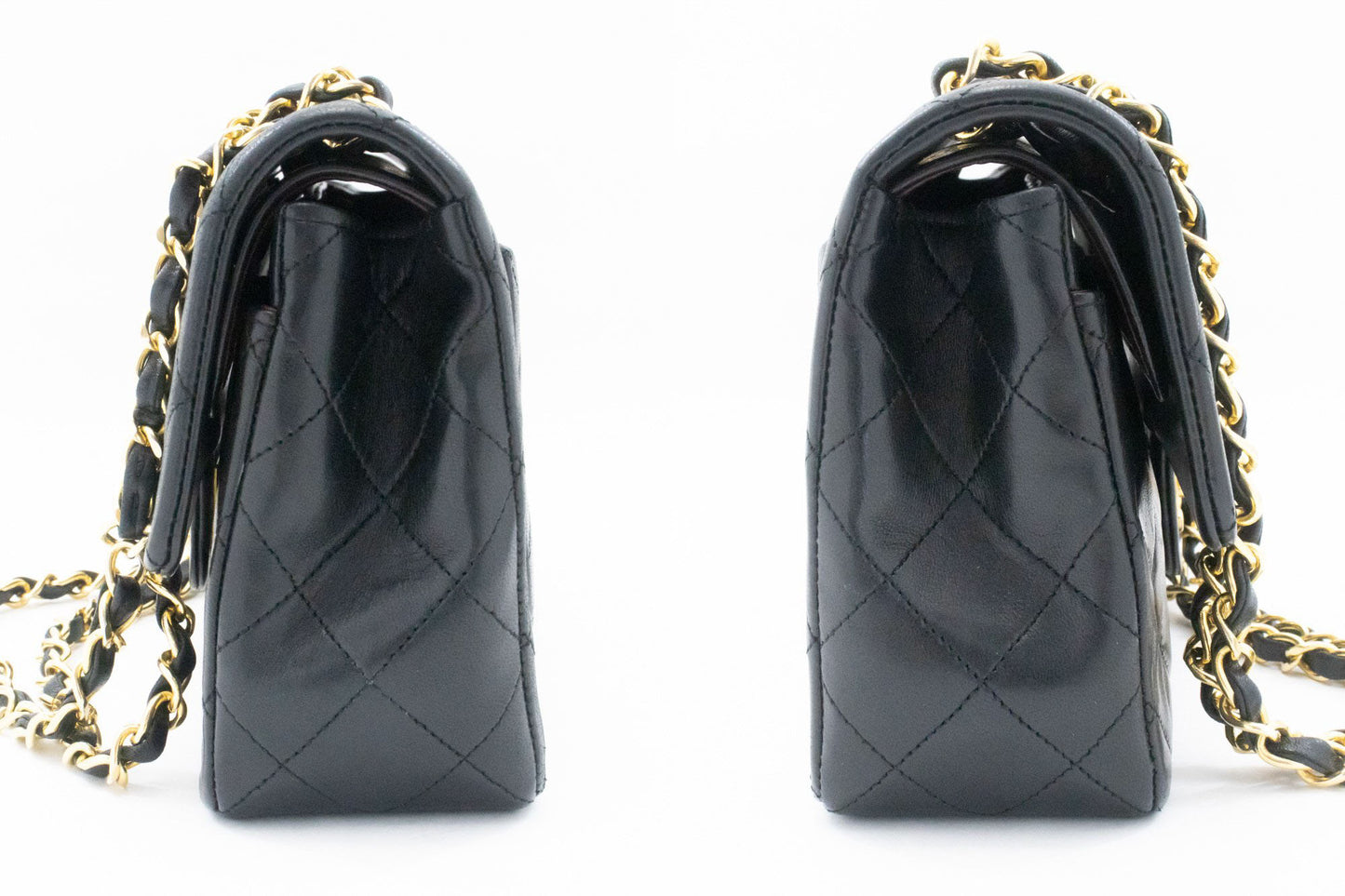 CHANEL Classic Double Flap 9" Chain Schoudertas Zwart Lamsleer ag6 hannari-shop