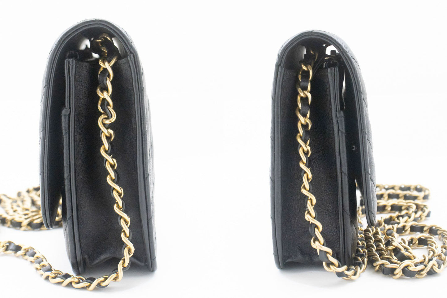 CHANEL V-Stitch kalveskind Wallet On Chain WOC skuldertaske med kæde ab2 hannari-shop