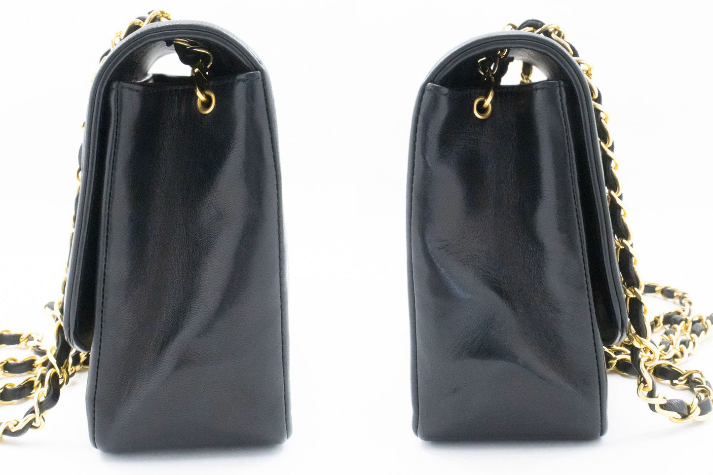 CHANEL Diana Flap Chain Schoudertas Zwart Gequilt Lamsschapenleer Portemonnee ah1 hannari-shop