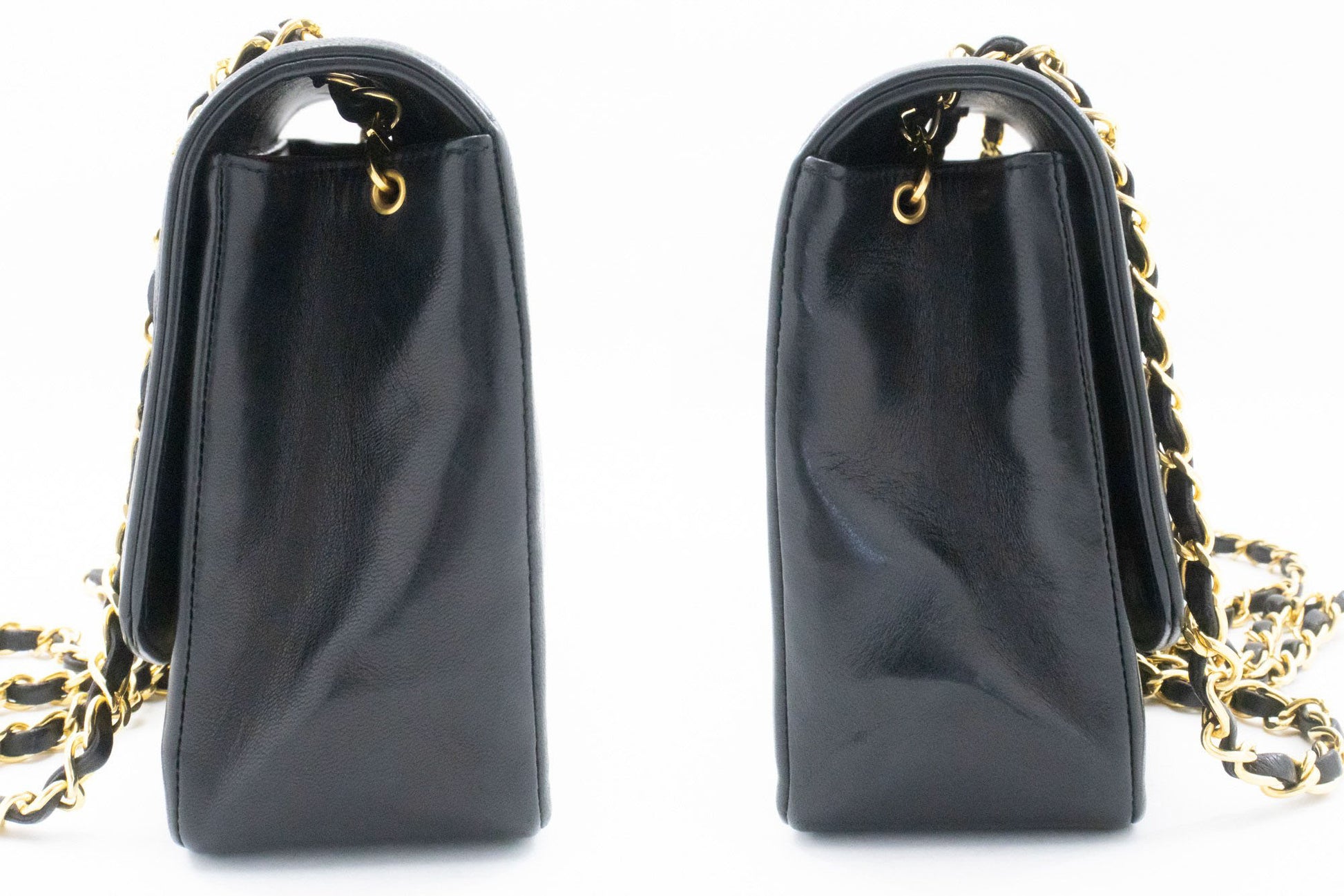 CHANEL Diana Flap Chain Schoudertas Zwart Gequilt Lamsschapenleer Portemonnee ah1 hannari-shop