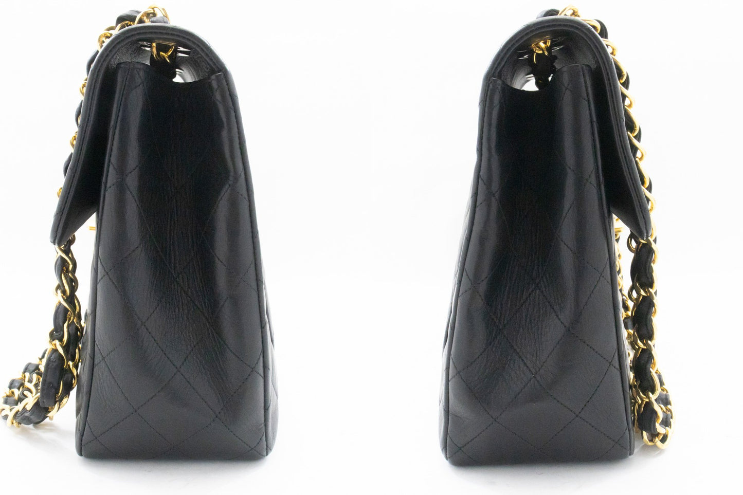 CHANEL Classic Large 13" Flap Chain Shoulder Bag Zwart lamsleer am4 hannari-shop