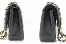 CHANEL Classic Double Flap 10" Chain Shoulder Bag Black Lambskin p62 hannari-shop
