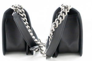 CHANEL Boy Chain Shoulder Bag Black Quilted Flap Calfskin Leather m56 hannari-shop