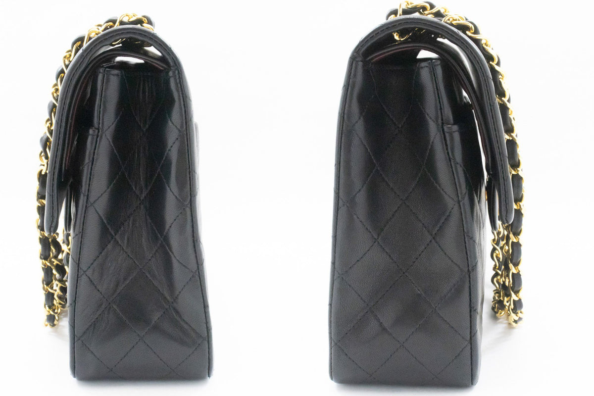 CHANEL Classic Double Flap Square Chain Shoulder Bag Black an8 hannari-shop