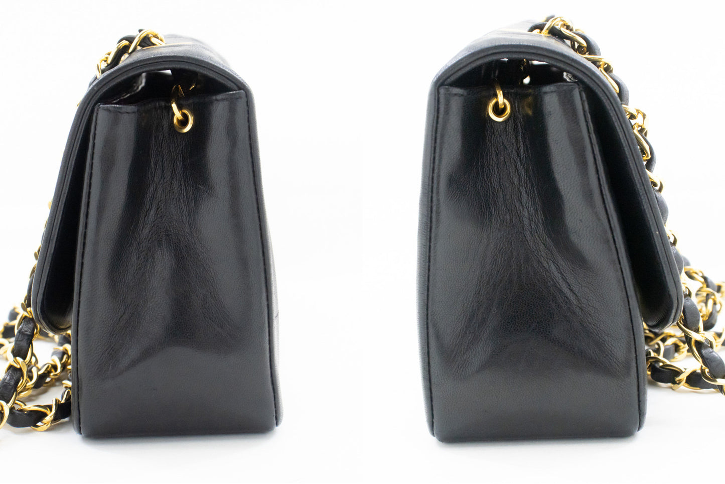 CHANEL Diana Flap Chain Schoudertas Zwart Gequilt Lamsleer Portemonnee n77 hannari-shop