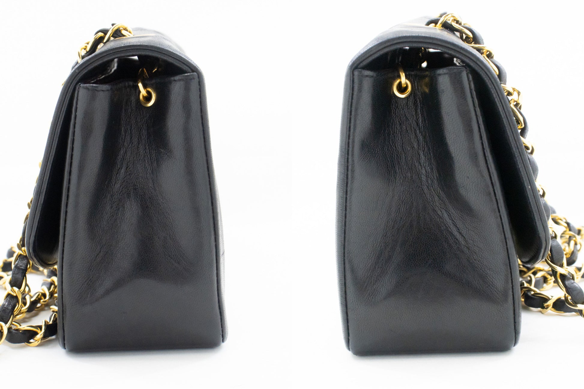 CHANEL Diana Flap Chain Schoudertas Zwart Gequilt Lamsleer Portemonnee n77 hannari-shop