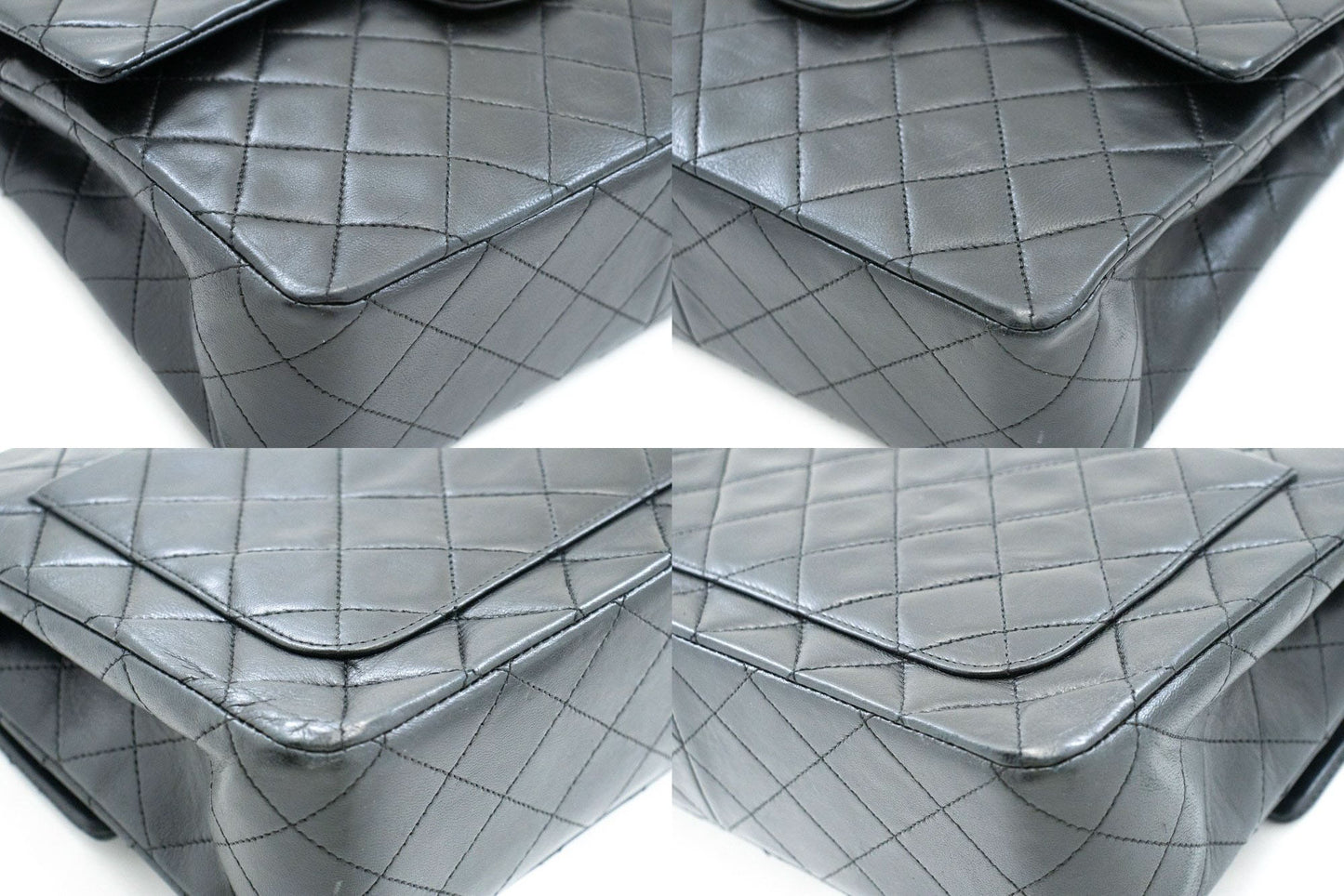 Sac à bandoulière carré CHANEL Classic Double Flap en agneau noir ad7 hannari-shop