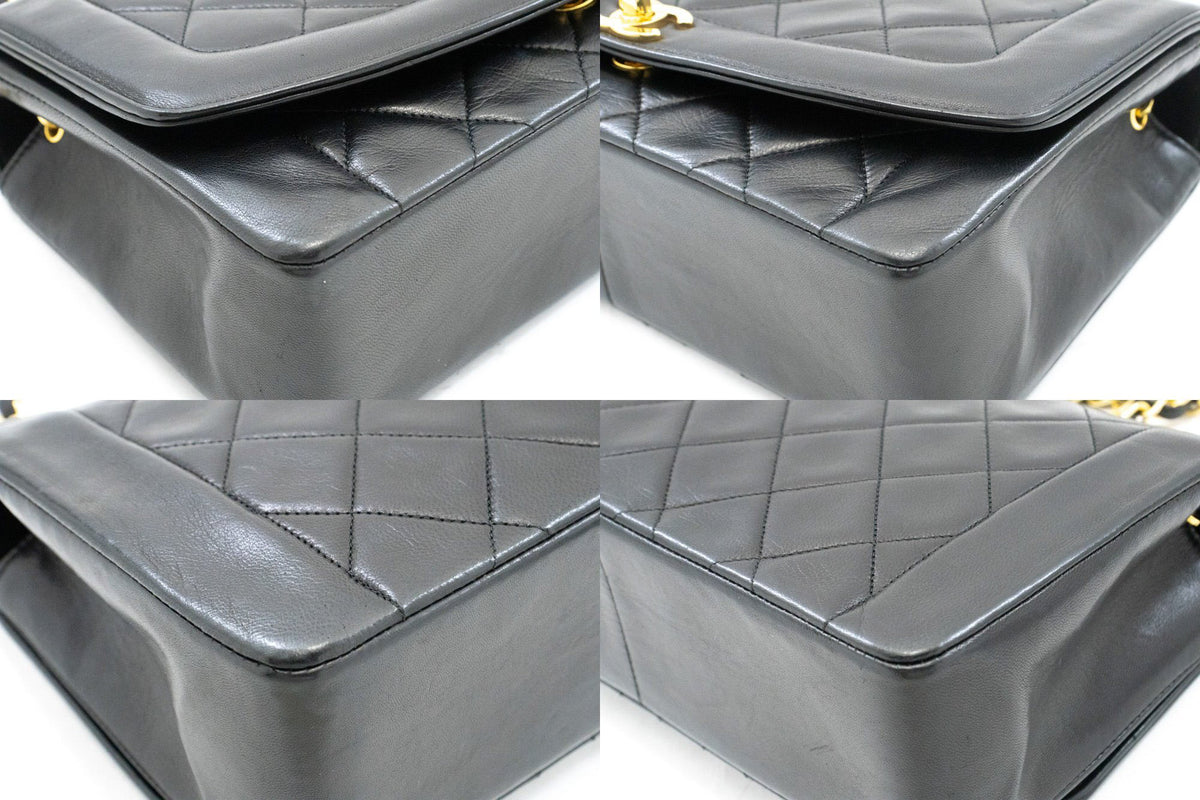 CHANEL Diana Flap Chain Shoulder Bag Black Quilted Lambskin am8 hannari-shop