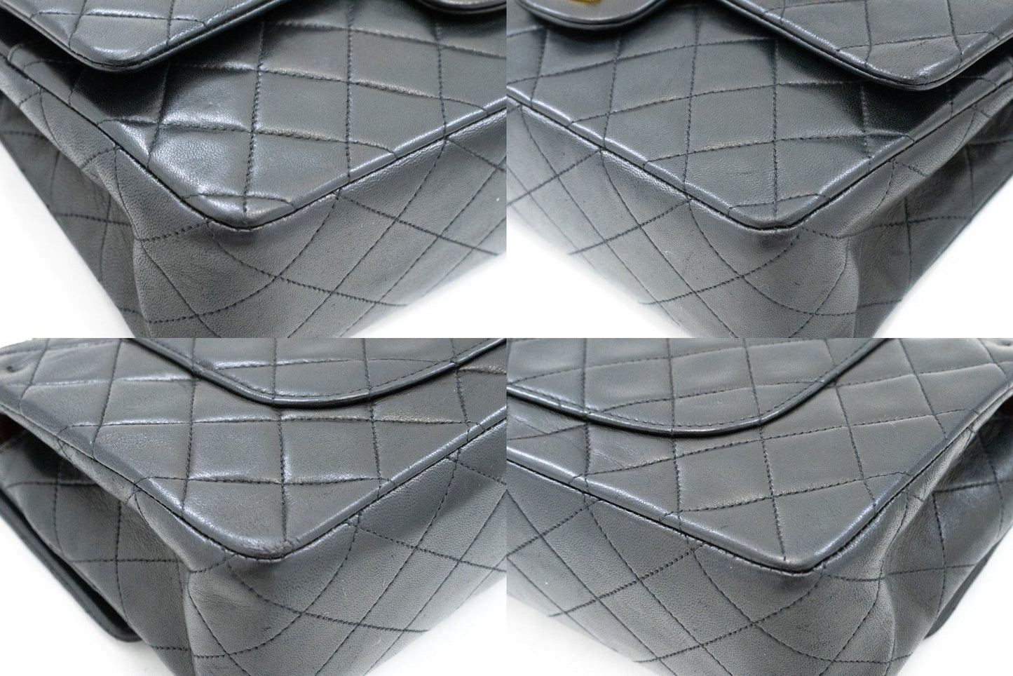 Sac à bandoulière CHANEL Classic Double Flap 10" avec chaîne, cuir d'agneau noir am3 hannari-shop