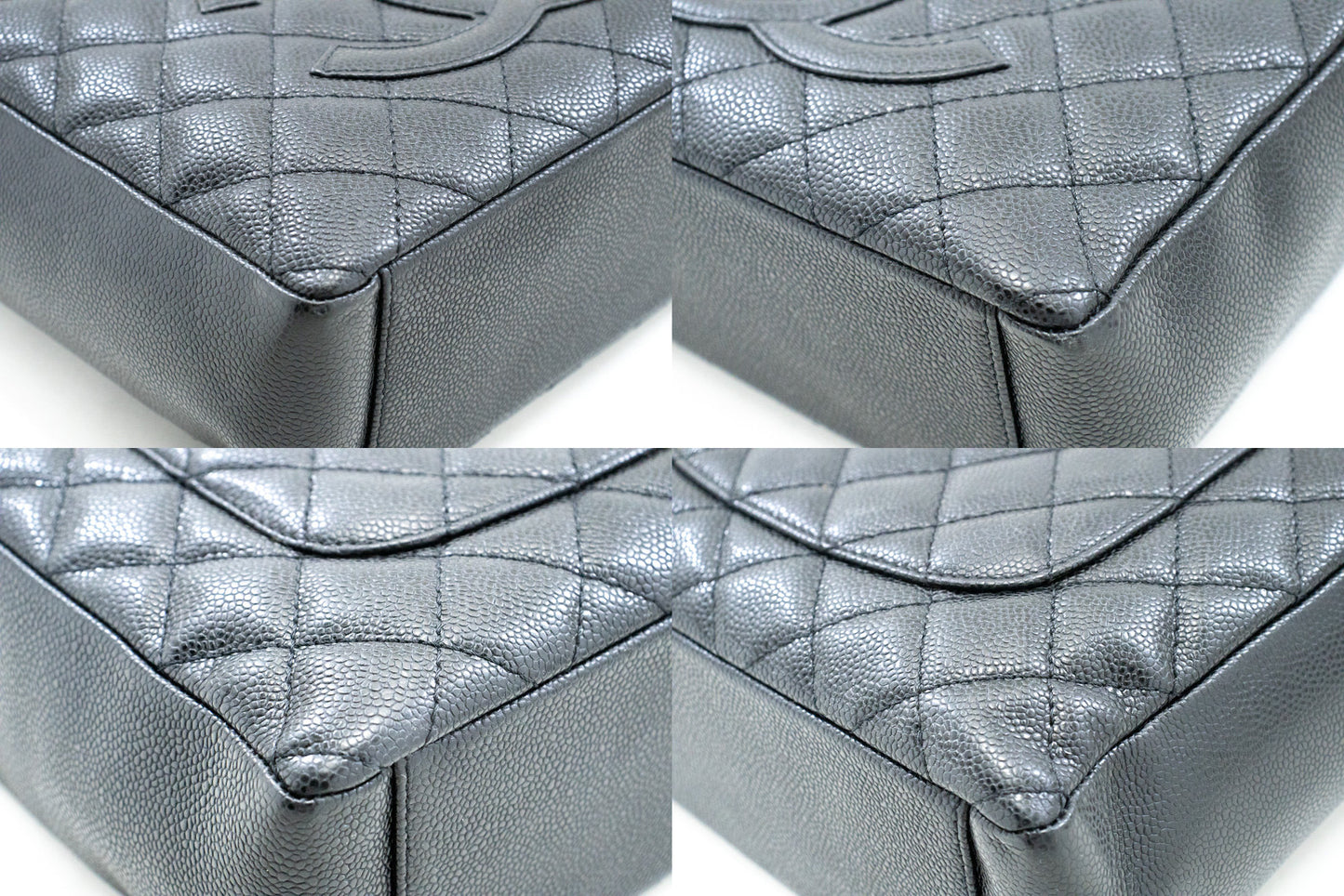 CHANEL Caviar PST Chain Schoudertas Shopping Tote Zwart Gequilt n51 hannari-shop