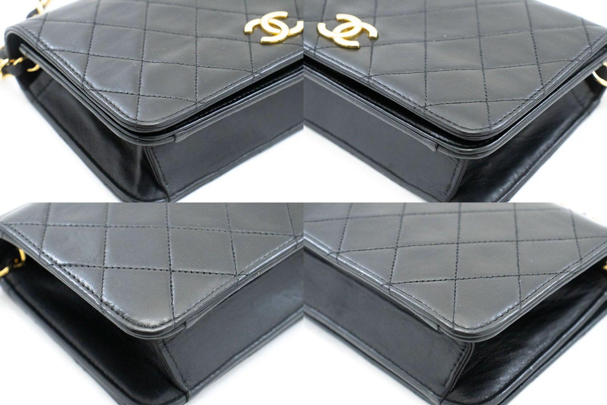 CHANEL Full Flap Small Chain Schoudertas Clutch Zwart Gequilt ab7 hannari-shop