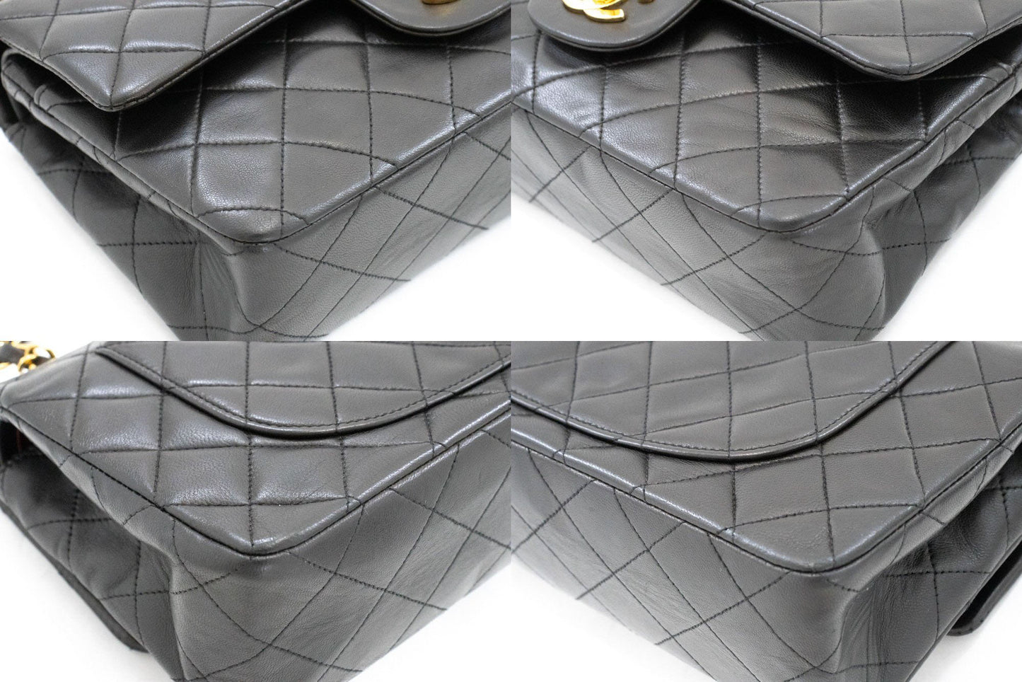 CHANEL Classic Double Flap 9" Chain Skuldertaske Sort Lammeskind ai7 hannari-shop