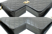 CHANEL Full Flap Chain Shoulder Bag Clutch Black Quilted Lambskin n43 hannari-shop