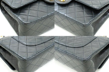 CHANEL Classic Double Flap 10" Chain Shoulder Bag Black Lambskin p61 hannari-shop