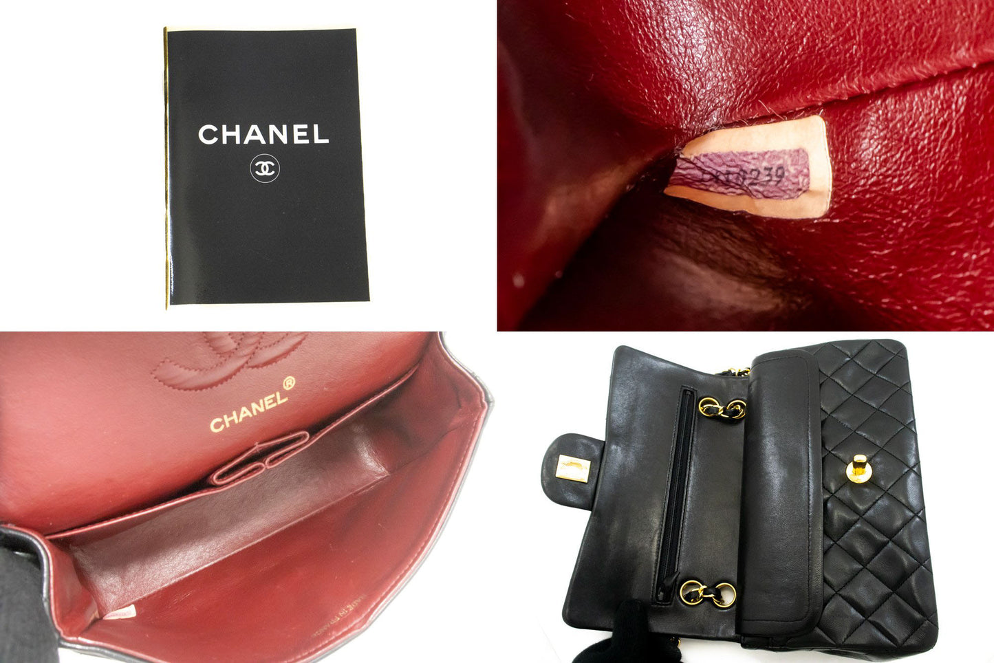 CHANEL Classic Double Flap 9" Chain Schoudertas Zwart Lamsleer ag6 hannari-shop