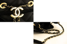 CHANEL Drawstring Chain Shoulder Bag Black Quilted Lambskin Purse p12 hannari-shop