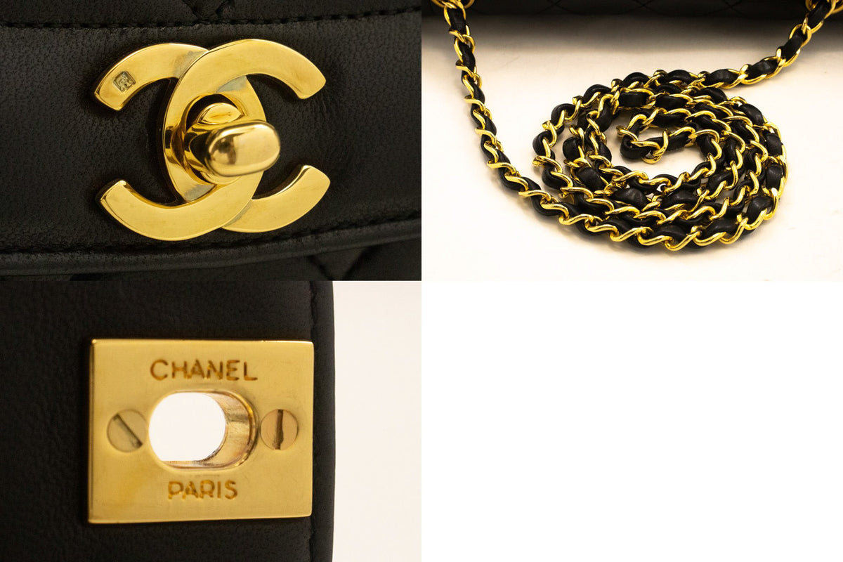 CHANEL Diana Flap Chain Shoulder Bag Black Quilted Lambskin am8 hannari-shop