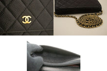 CHANEL Grained Calfskin Wallet On Chain WOC Black Shoulder Bag p63 hannari-shop