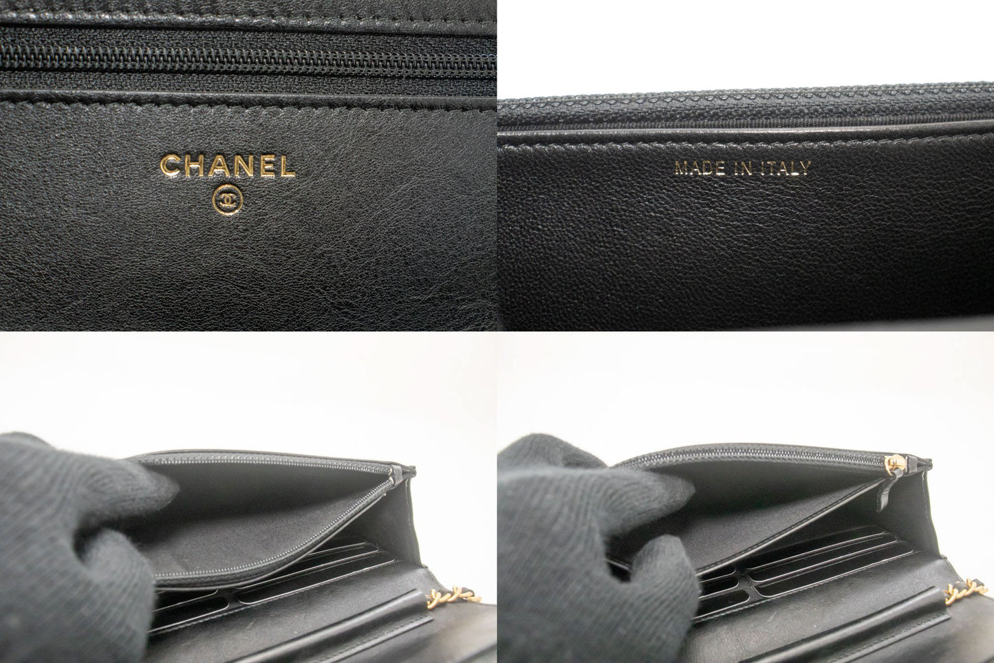 CHANEL V-Stitch kalveskind Wallet On Chain WOC skuldertaske med kæde ab2 hannari-shop