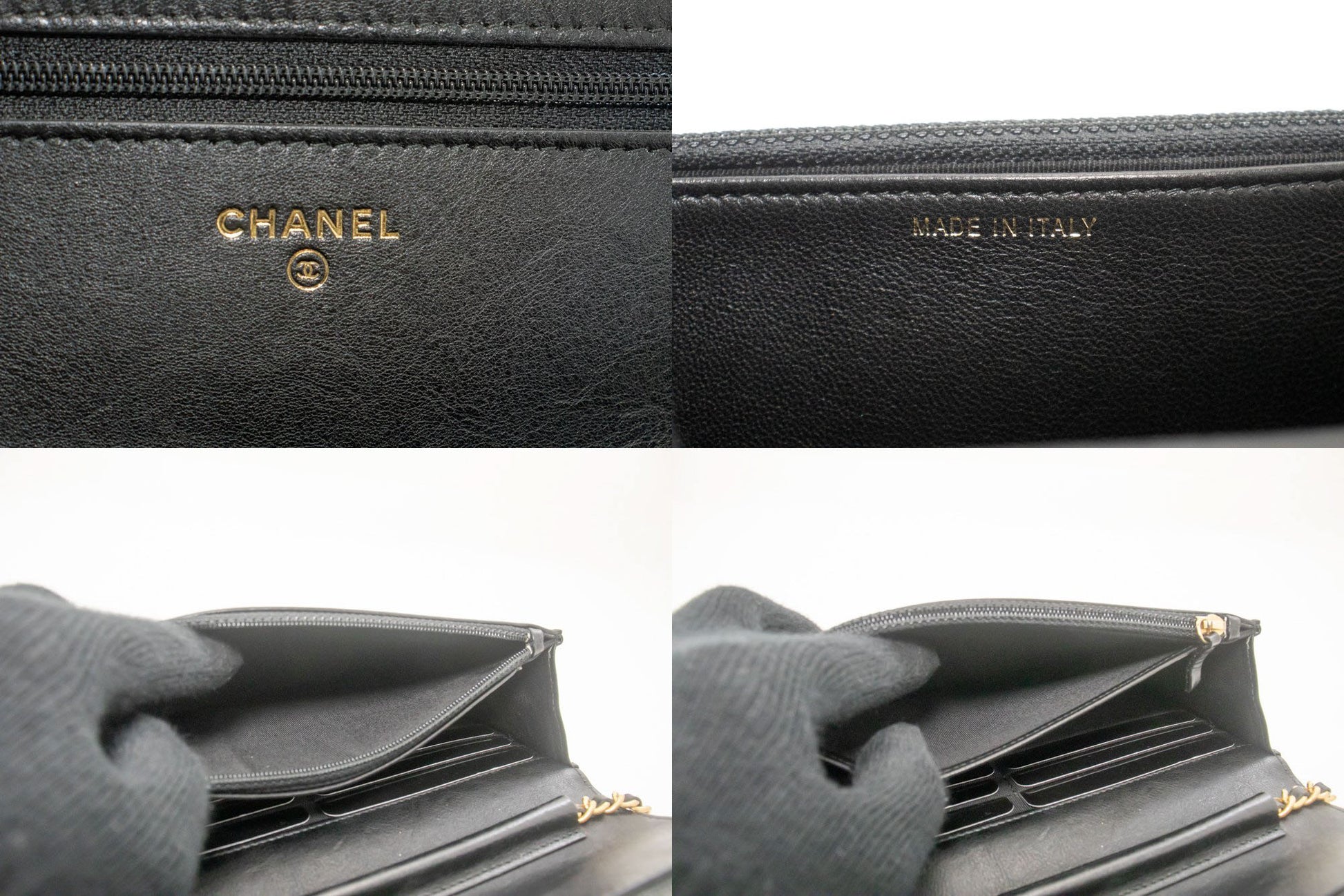 CHANEL V-Stitch kalveskind Wallet On Chain WOC skuldertaske med kæde ab2 hannari-shop