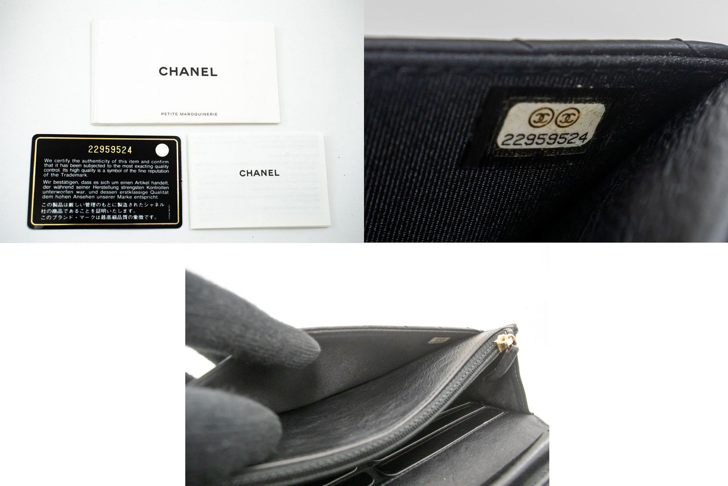 CHANEL V-Stitch kalveskind Wallet On Chain WOC skuldertaske med kæde ab2 hannari-shop