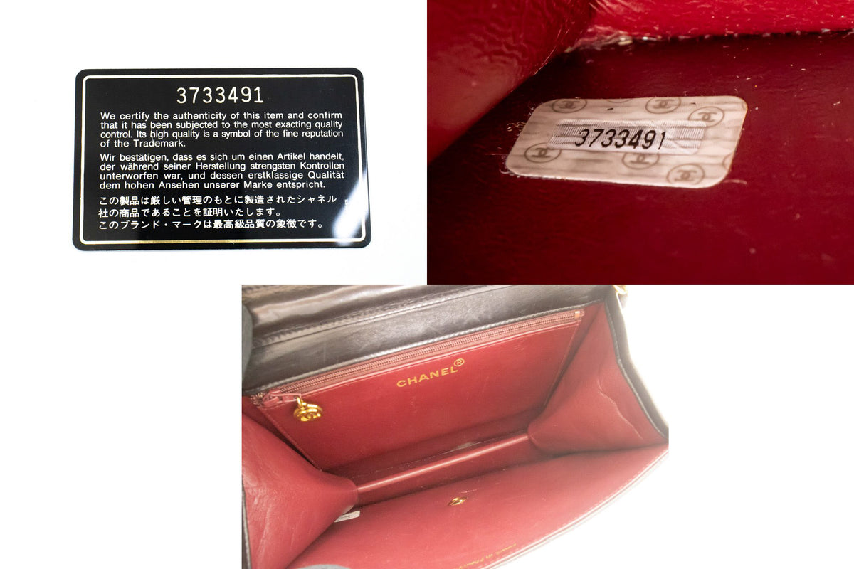 CHANEL Lille kæde skuldertaske clutch sort quiltet flap lammeskind ao8 — serienummer hannari-shop