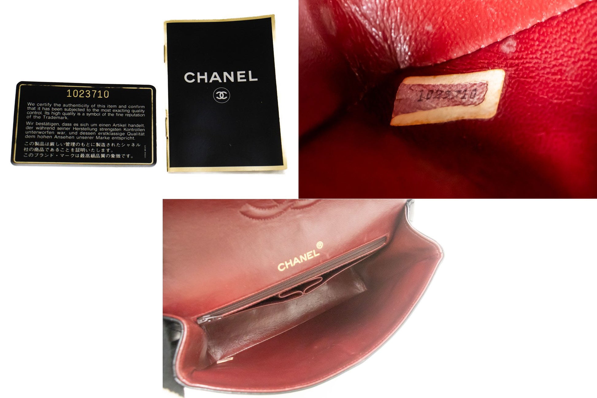 Sac à bandoulière carré CHANEL Classic Double Flap en agneau noir ad7 hannari-shop