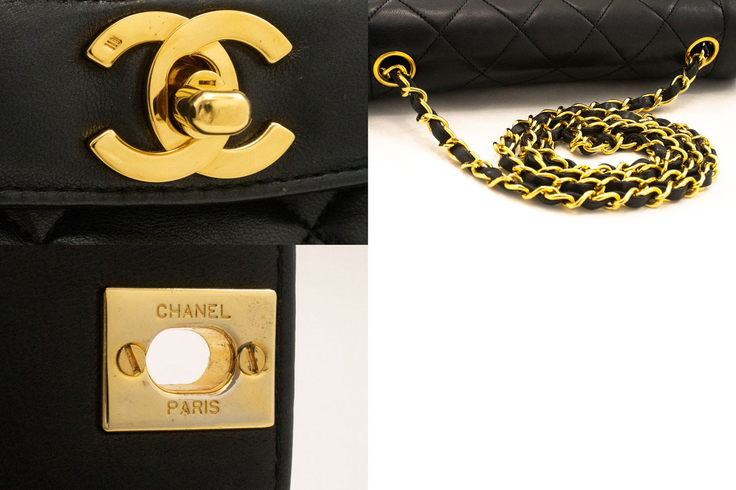 CHANEL Diana Flap Chain Schoudertas Zwart Gequilt Lamsschapenleer Portemonnee ah1 hannari-shop