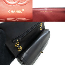 CHANEL Classic Double Flap 9" Chain Shoulder Bag Black Lambskin p43 hannari-shop