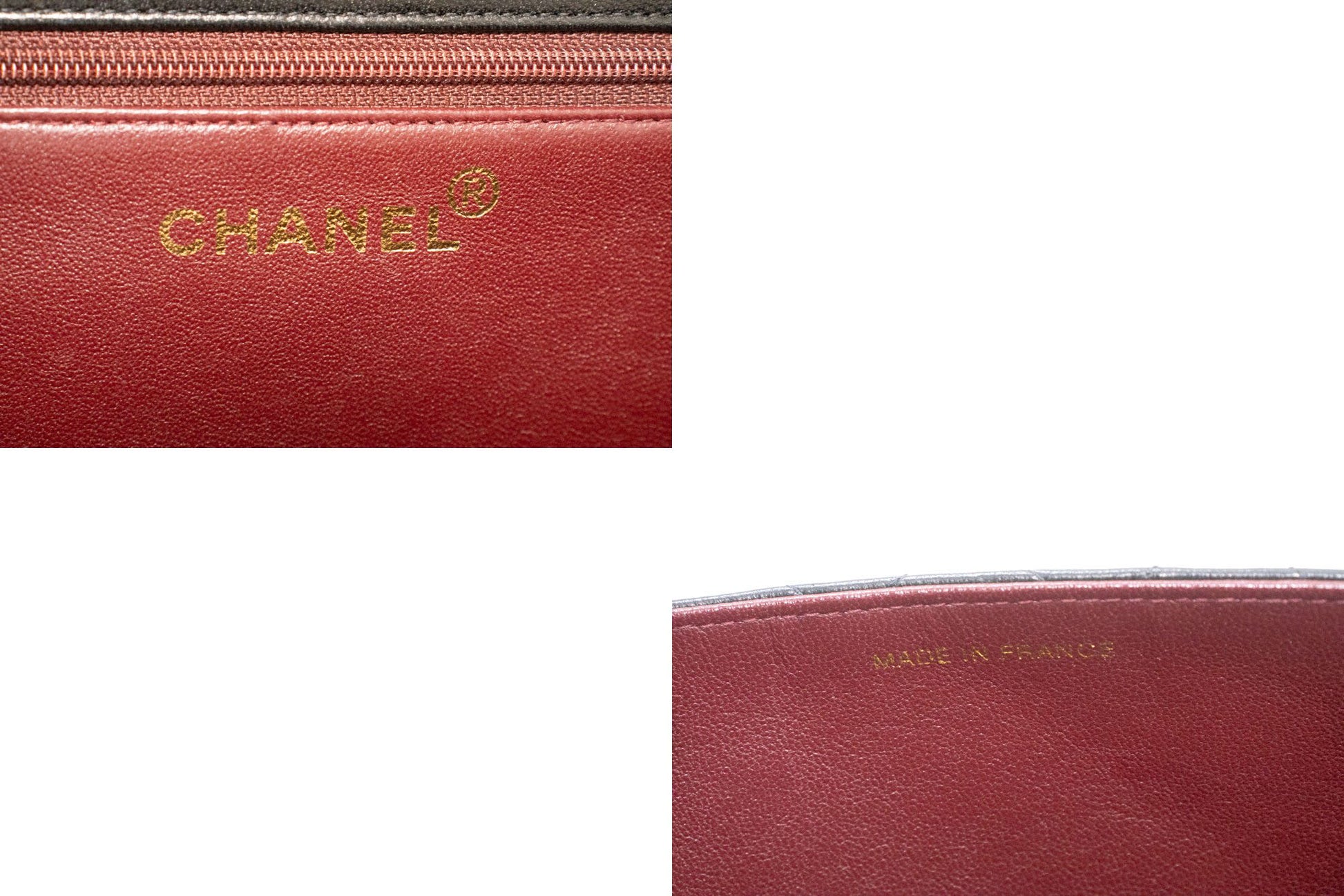 Sac à bandoulière chaîne CHANEL Pochette noire matelassée en agneau rabat portefeuille p42 hannari-shop