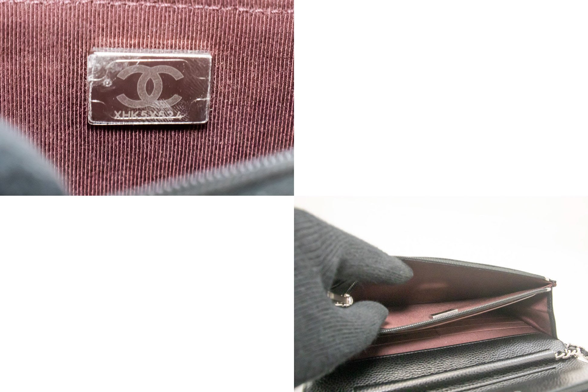 CHANEL Grained Calfskin Wallet On Chain WOC Sort Skuldertaske SV aa3 hannari-shop