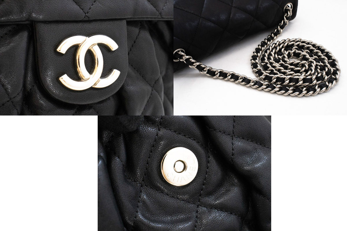 CHANEL Chain Around Shoulder Bag Crossbody Black Calfskin Leather ap9 — 금속 장식 hannari-shop