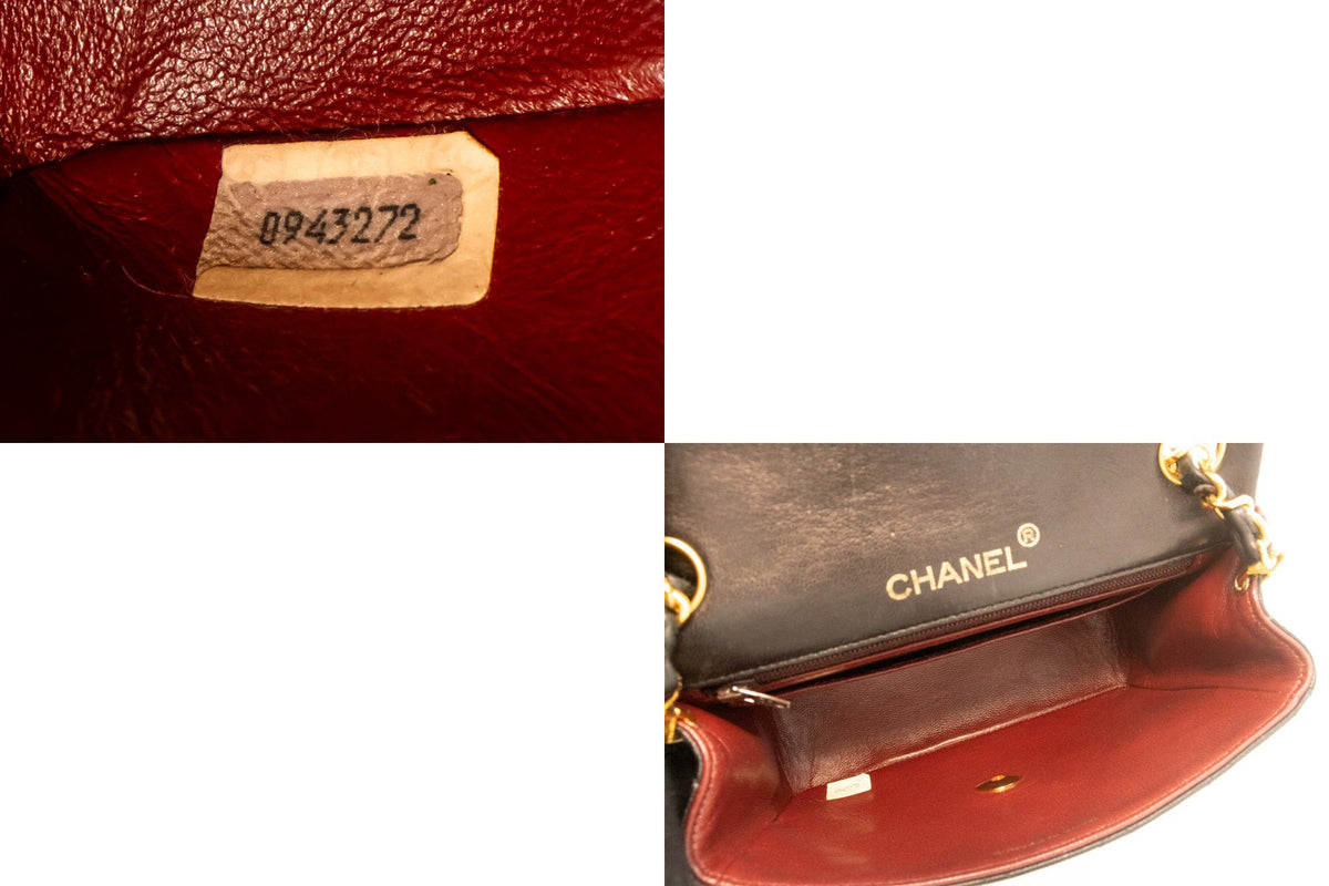 CHANEL Mini Square Small Chain Shoulder Bag Crossbody Black Purse ao3 hannari-shop