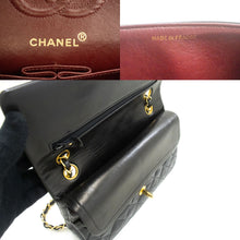 CHANEL Classic Double Flap 9" Chain Shoulder Bag Black Lambskin p54 hannari-shop