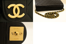 CHANEL Chain Shoulder Bag Clutch Black Quilted Flap Lambskin Purse n50 hannari-shop