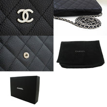 CHANEL Caviar Wallet On Chain WOC Black Shoulder Bag Crossbody SV n87 hannari-shop