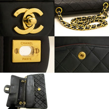 CHANEL Classic Double Flap 9" Chain Shoulder Bag Black Lambskin j19 hannari-shop