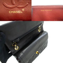 CHANEL Classic Double Flap 9" Chain Shoulder Bag Black Lambskin j19 hannari-shop