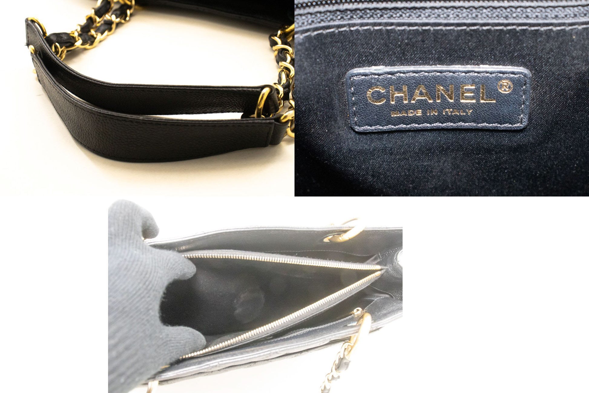 CHANEL Grained Calfskin GST 13" Shopping Tote Chain Skuldertaske p95 hannari-shop