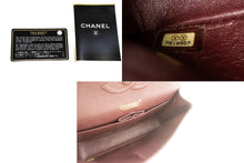 CHANEL Classic Double Flap 10" Chain Shoulder Bag Black Lambskin p97 hannari-shop