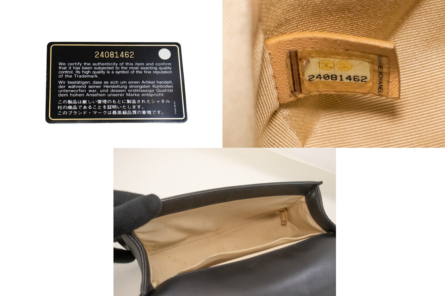 CHANEL Boy Chain Schoudertas Zwart Gequilt Flap Lamsleer n46 hannari-shop
