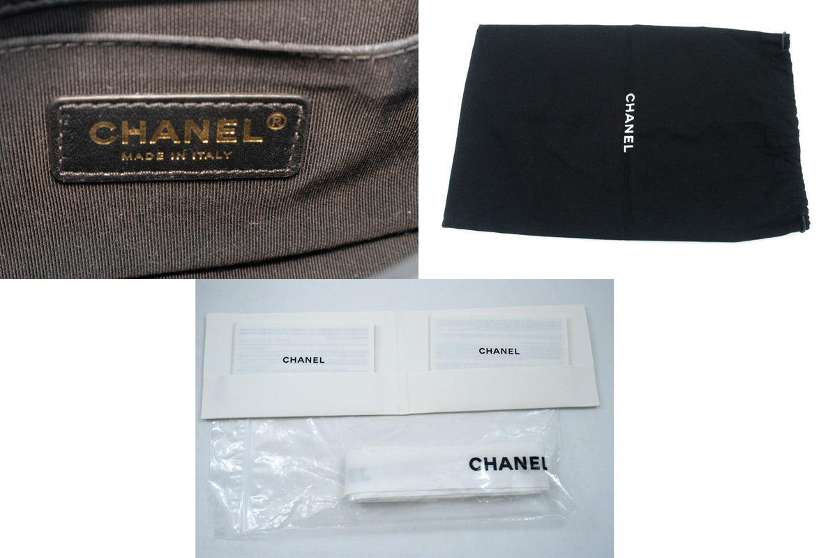 CHANEL Boy Chain Shoulder Bag Black Quilted Flap Lambskin Gold an6 hannari-shop