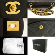 CHANEL Classic Double Flap 9" Chain Shoulder Bag Black Lambskin m86 hannari-shop