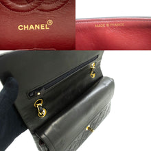 CHANEL Classic Double Flap 10" Chain Shoulder Bag Black Lambskin p20 hannari-shop