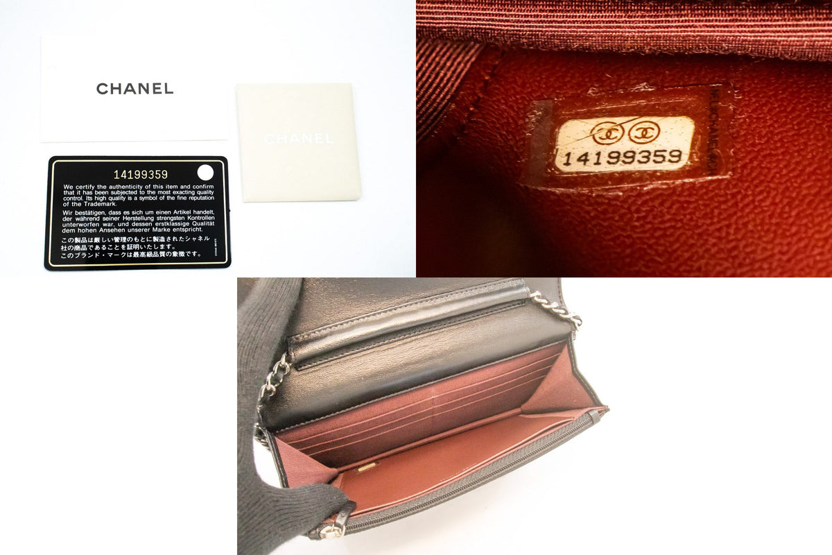 CHANEL Black Classic Wallet On Chain WOC Shoulder Bag Lambskin ap5 — numéro de série hannari-shop