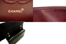 CHANEL Classic Double Flap 10" Chain Shoulder Bag Black Lambskin f91 hannari-shop