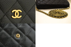 CHANEL Caviar Wallet On Chain WOC Black Shoulder Bag Crossbody n58 hannari-shop