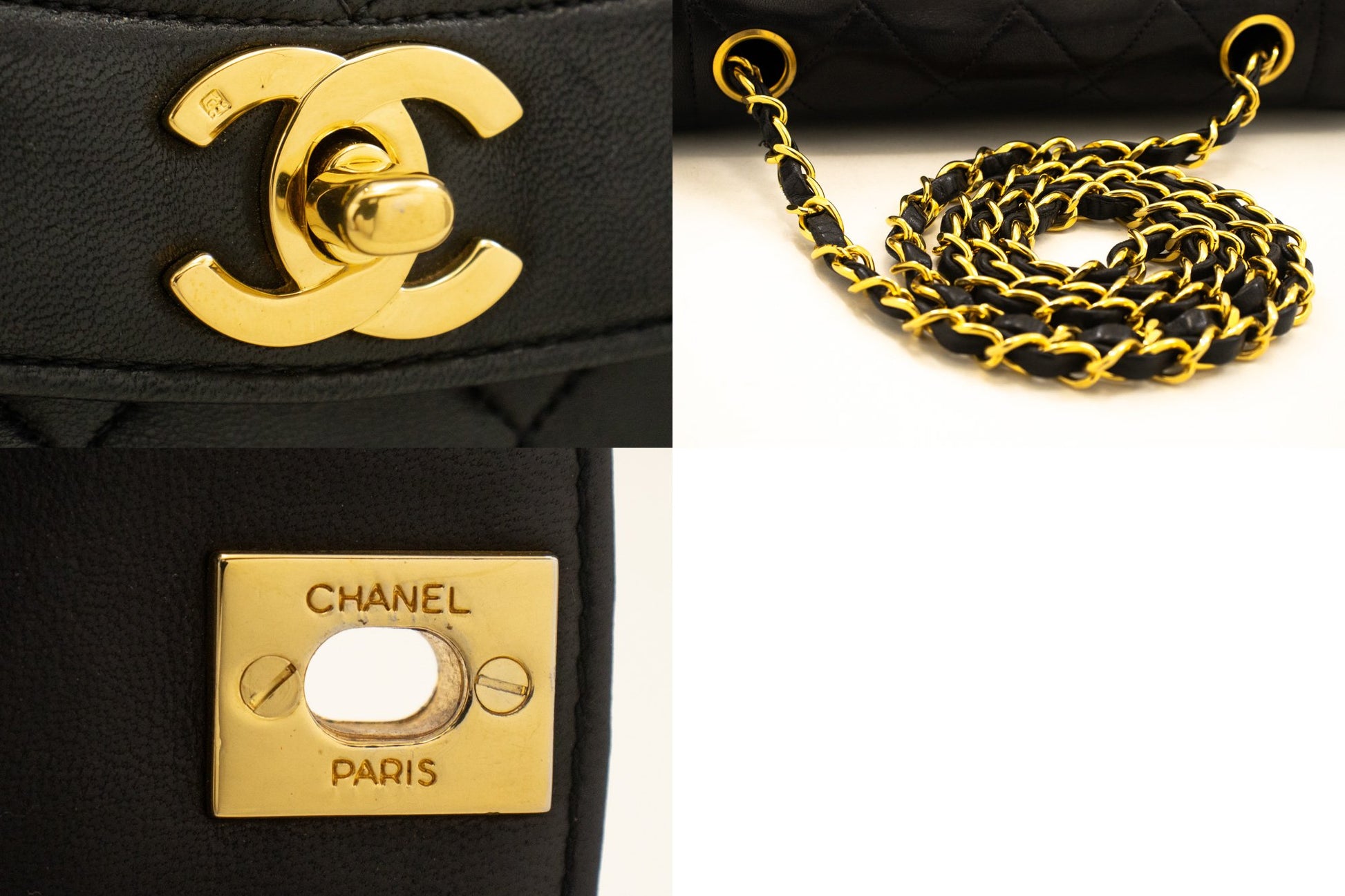 CHANEL Diana Flap Chain Schoudertas Zwart Gequilt Lamsleer Portemonnee n77 hannari-shop